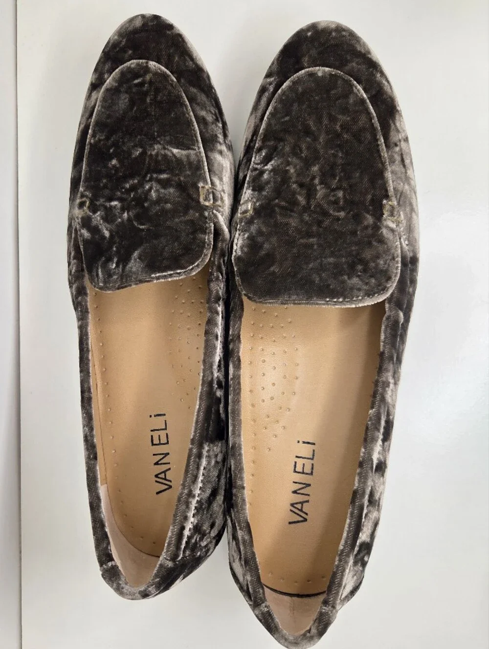 Vaneli Women's Velvet Loafers in Gray